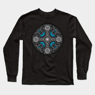 Blue Celtic cross Long Sleeve T-Shirt